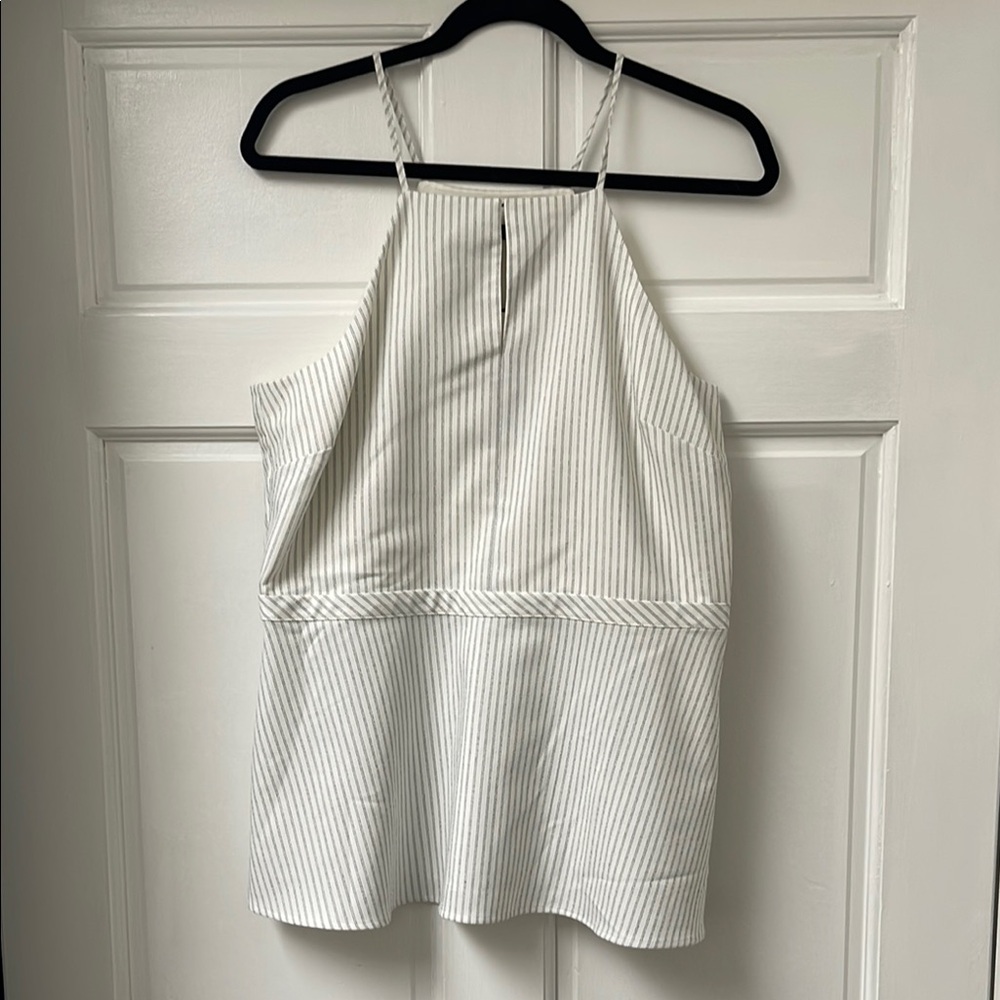 Striped White Halter Top